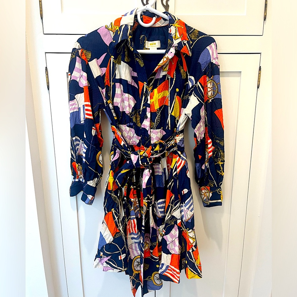 Anthropologie Maeve Nautical Longsleeve Dress, size XSP
